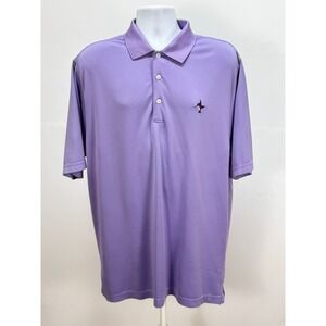 Fennec Highly Evolved Mens Large Purple Short Sleeve Golf Polo Shirt Bird Logo